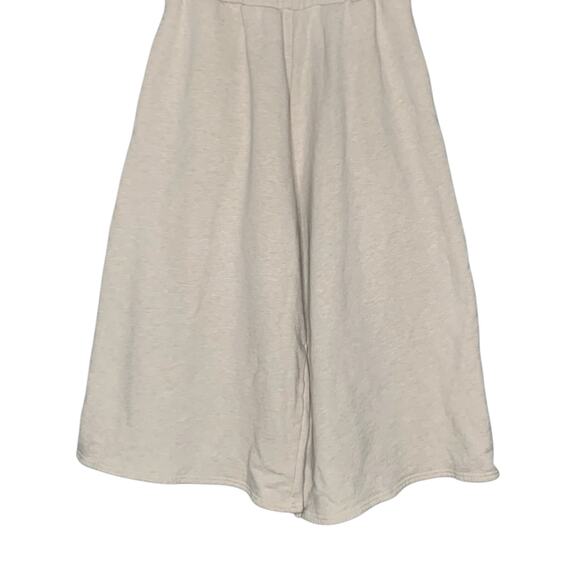 Taylor Jay S Pull On Wide Leg Cropped Sweatpants Lounge Culotte Beige - Picture 6 of 11